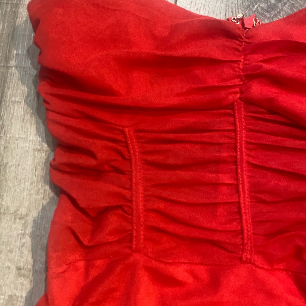Superdown Red Ruched Bodycon Dress - Picture 2 of 7